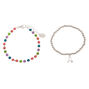 Silver Rainbow Initial Jewellery Gift Set - U, 4 Pack,
