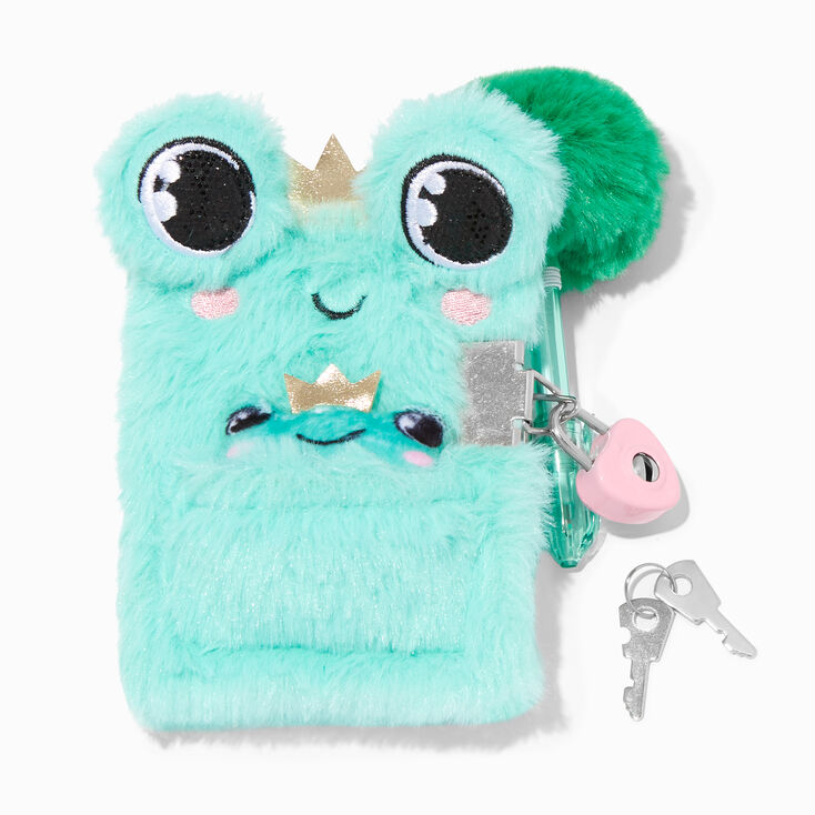 Claire&#39;s Club Frog Mini Plush Lock Diary,