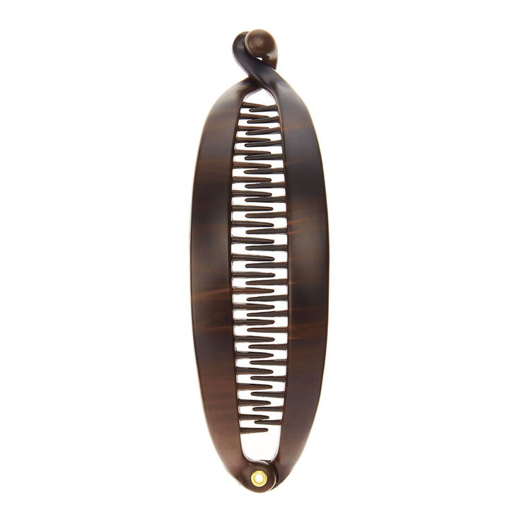 Pince &agrave; cheveux banane &agrave; motif &eacute;caille de tortue - Marron,