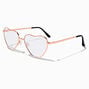 Solar Blue Light Reducing Rose Gold Clear Heart Lens Frames,