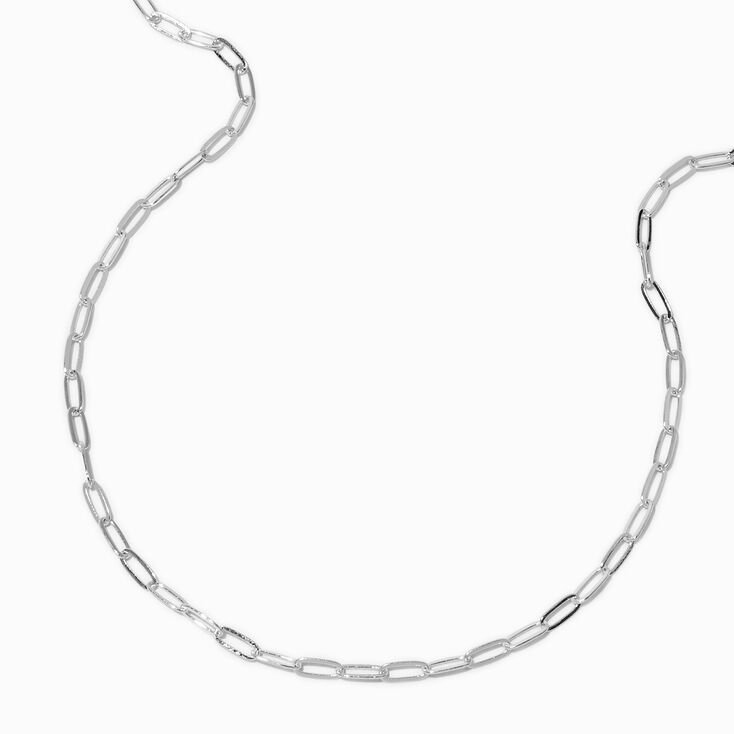 T H E M E x Claire&#39;s Silver-tone Paperclip Chain Necklace,