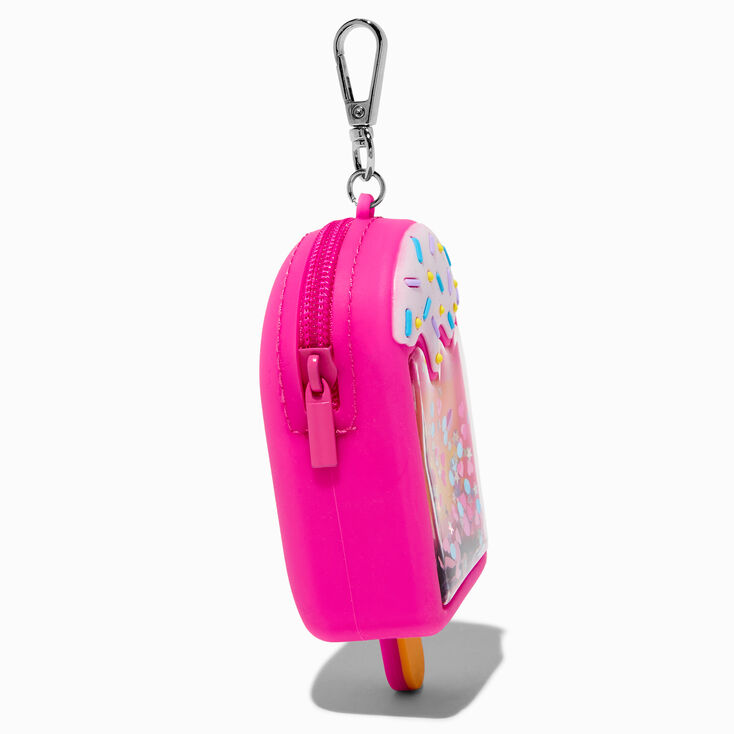 Pink Ice Lolly Shaker Mini Mart Jelly Coin Purse Keyring,