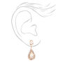Rose Gold Crystal Teardrop V-Neck Jewellery Set - 2 Pack,