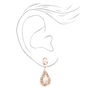 Rose Gold Crystal Teardrop V-Neck Jewelry Set - 2 Pack,