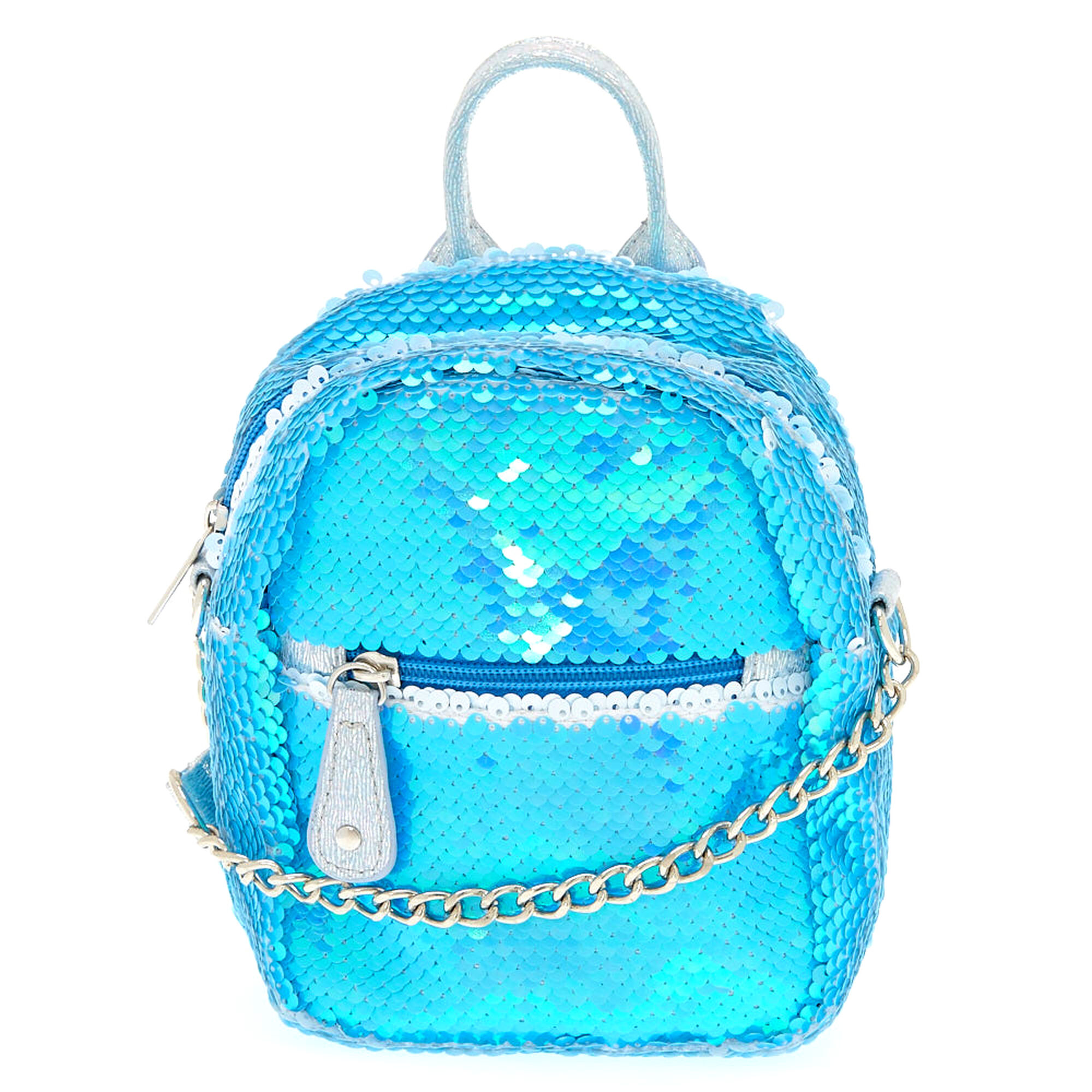 Blue Reversible Sequin Crossbody Mini Backpack | Claire&#39;s US