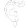 Silver 35MM Flat Matte Hoop Earrings,
