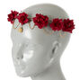 Gold Chain Flower Crown Headwrap - Burgundy,