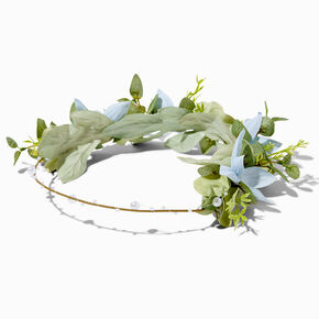Pearl Greenery Flower Crown Headwrap,