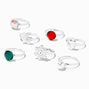Claire&#39;s Club Traditional Holiday Snowflake Box Rings - 7 Pack,