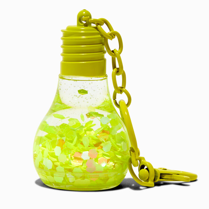 Porte-cl&eacute;s remplis d&#39;eau poussin et ampoule jaune,