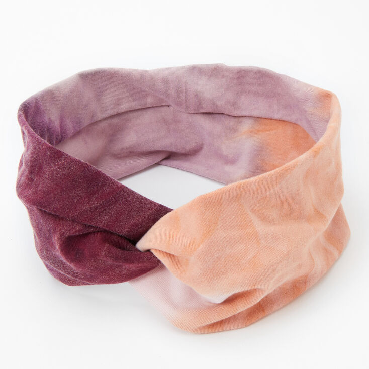 Claire's Bandeau torsadé tie-dye rose et violet