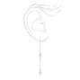 Silver 4&quot; Linear Star Threader Drop Earrings,