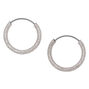 Silver 10MM Sandblasted Hoop Earrings,