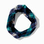 Blue Plaid Headwrap ,