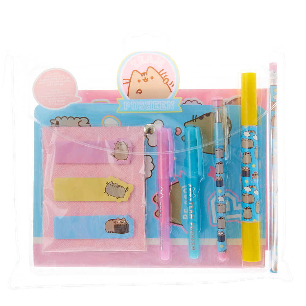 Ensemble de papeterie bleu Pusheen® « Team Pusheen »,