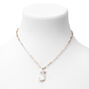 Gold Pearl Initial Pendant Necklace - J,