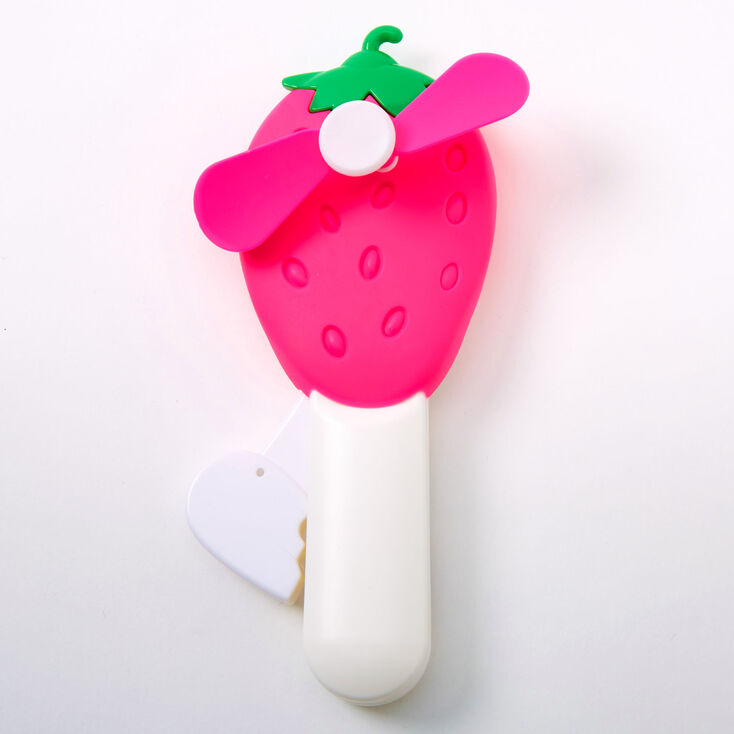 Claire's Ventilateur jouet fraise - Rose