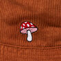 Embroidered Mushroom Sueded Bucket Hat,