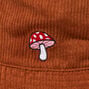 Embroidered Mushroom Sueded Bucket Hat,