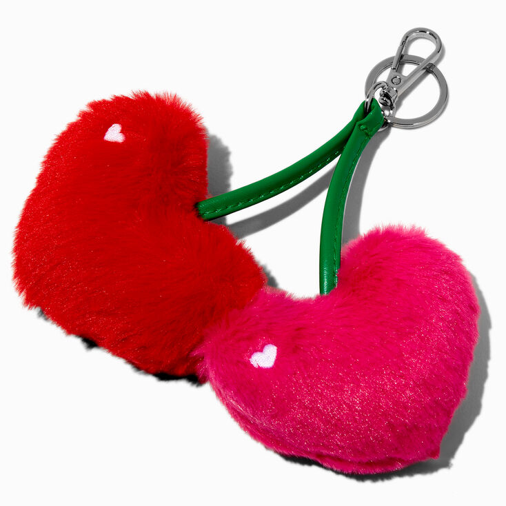 Heart Cherry Puffy Keychain,