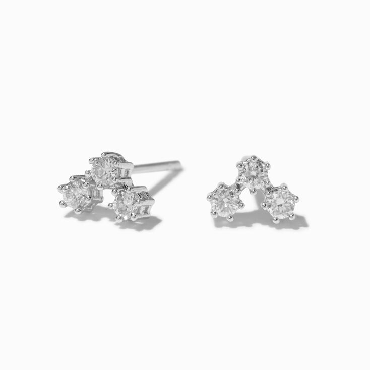Laboratory Grown Diamond Star Cluster Sterling Silver Stud Earrings 0.17 ct. tw.,