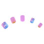 Space Glitter Square Press On Faux Nail Set - Purple, 24 Pack,