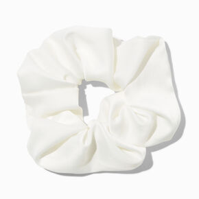 White Satin Hair Scrunchie,