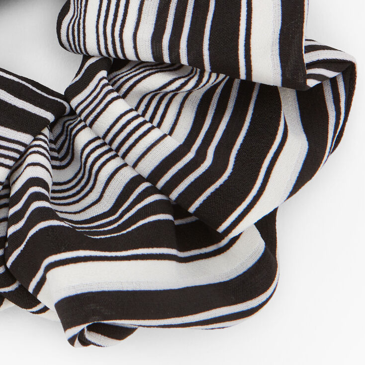 Giant Black &amp; White Striped Hair Scrunchie,