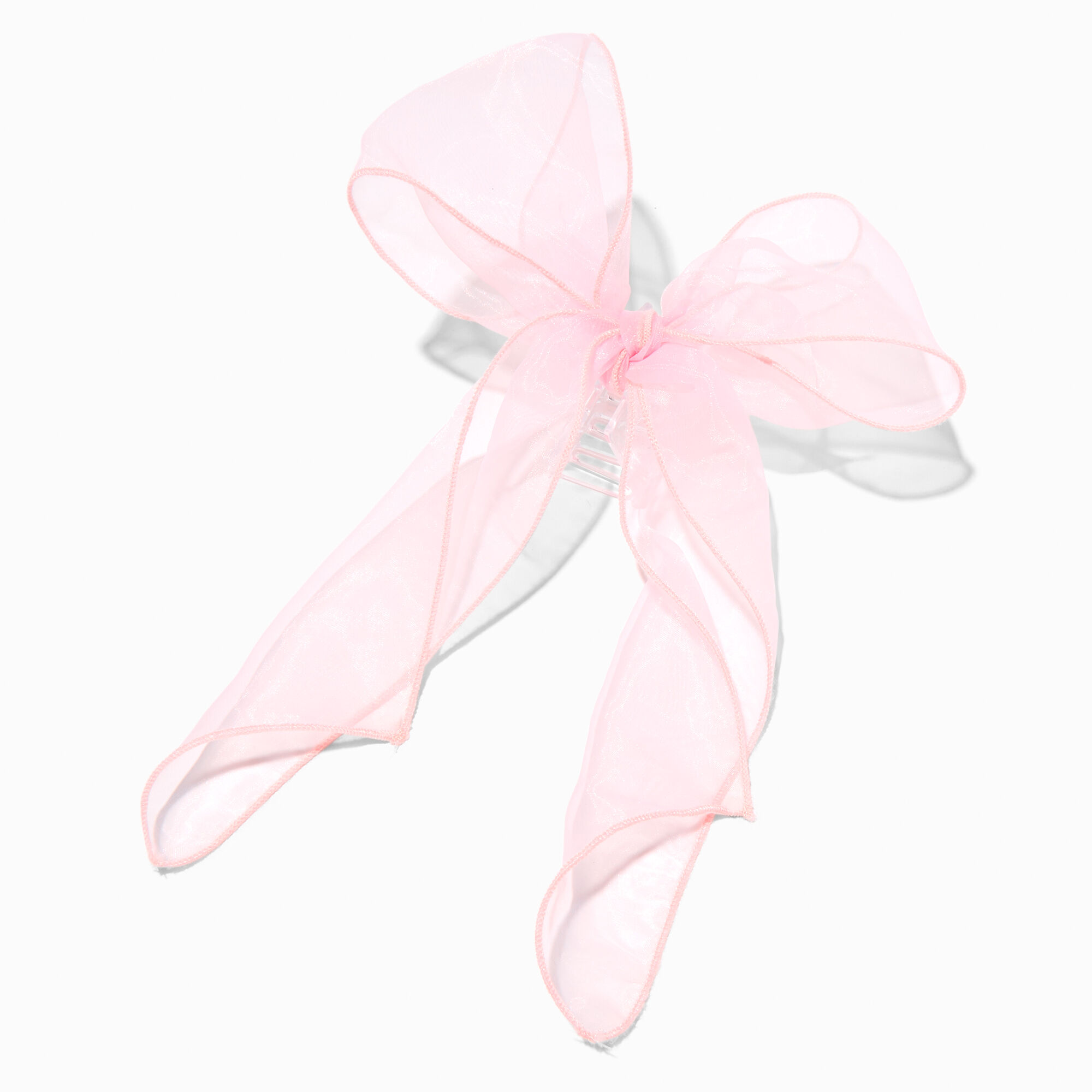 Pink Organza Bow Hair Claw,