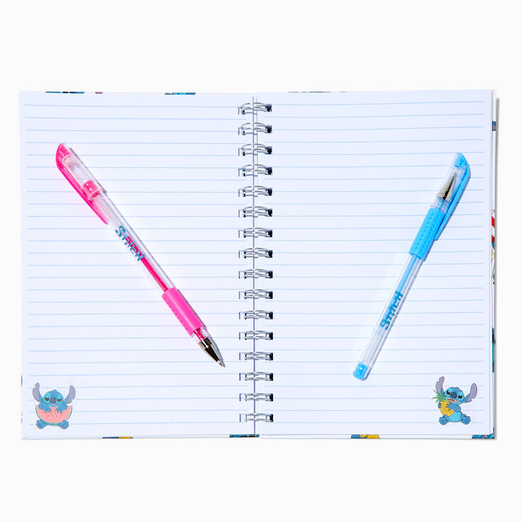 Disney Stitch Claire&#39;s Exclusive Foodie Pen Set &amp; Spiral Notebook,