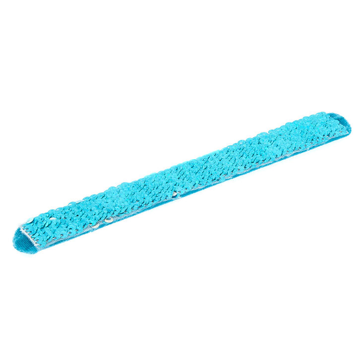 Reversible Sequin Slap Bracelet - Blue,