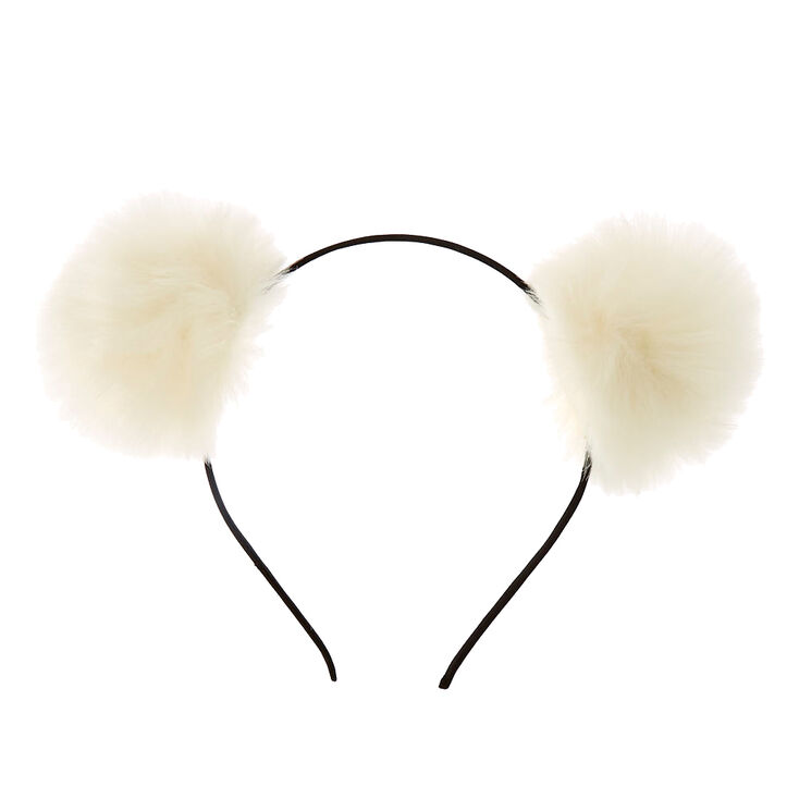 Pom Pom Ears Headband - Ivory,