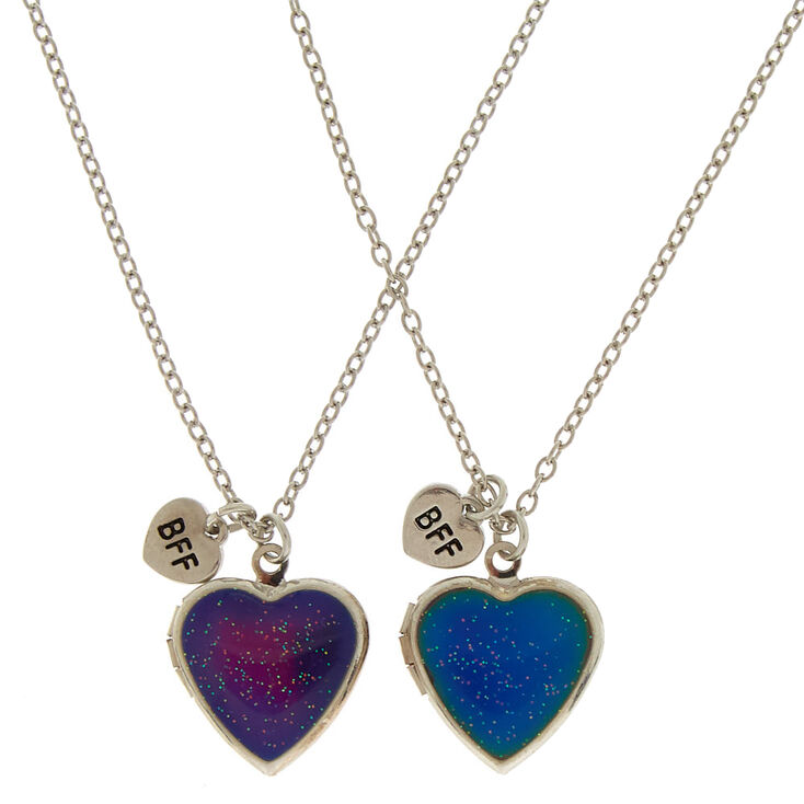 Best Friends Mood Heart Locket Pendant Necklaces - 2 Pack | Claire's US