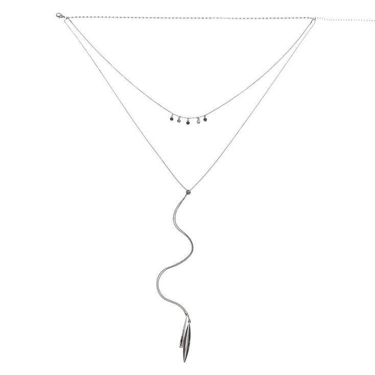 Hematite Chain Multi Strand Necklace,