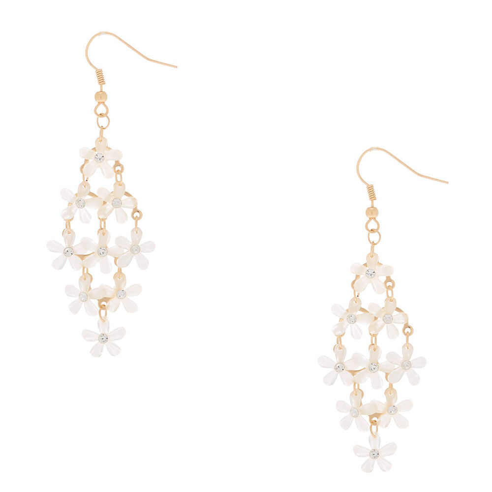 White discount chandelier earrings