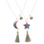 Lot de 2&nbsp;colliers best friends &agrave; pendentif pampilles cosmiques,