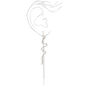 Silver-tone 3&quot; Crystal Snake Linear Drop Earrings,
