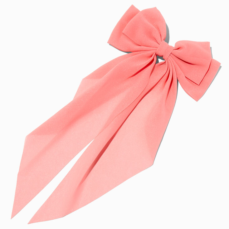 Pink Long Tail Hair Bow Clip,