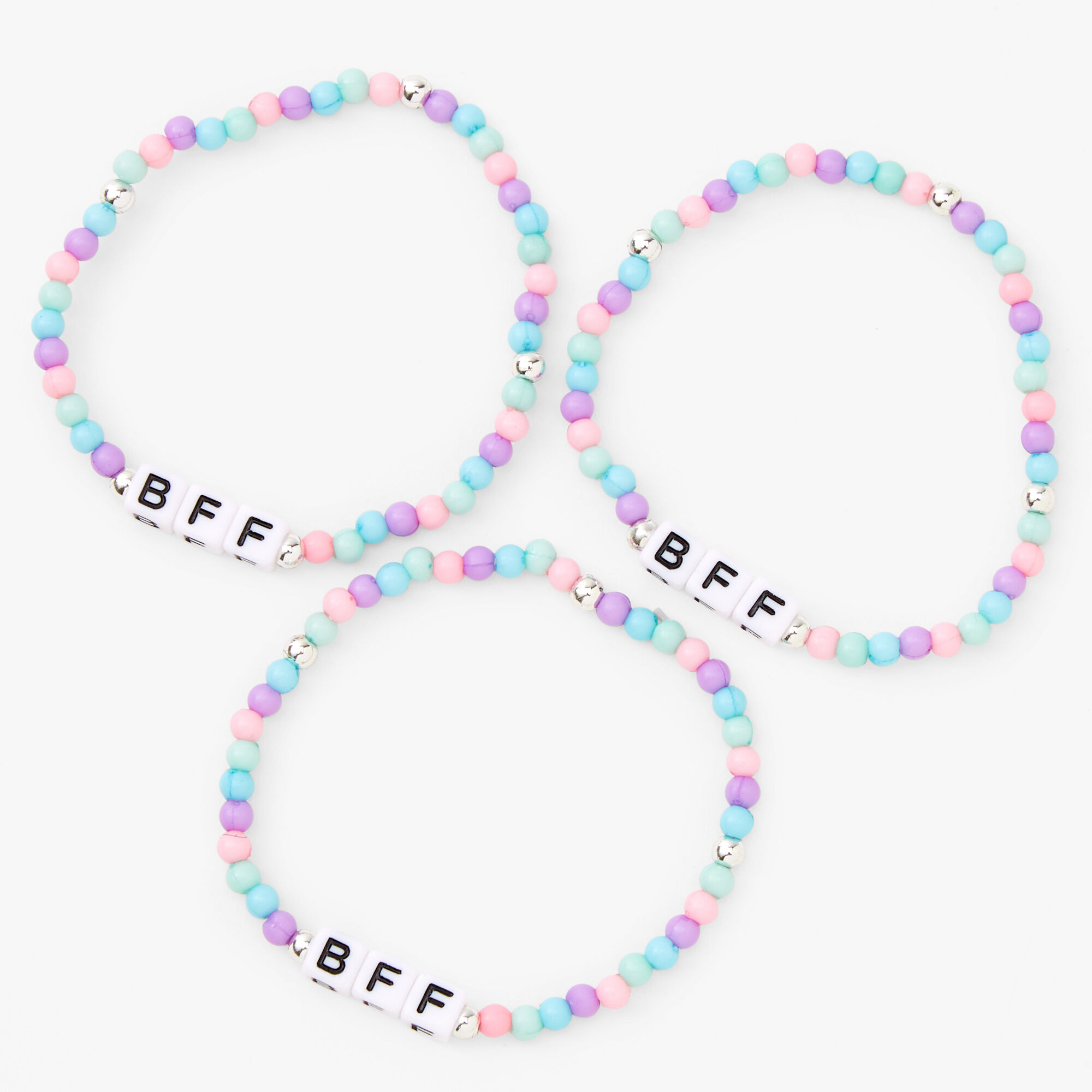 Best Friends Forever Beaded Pastel Bracelets - 3 Pack | Claire's