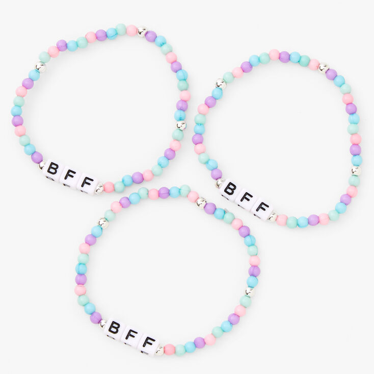 Best Friends Forever Beaded Pastel Bracelets - 3 Pack,