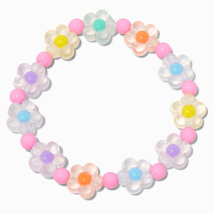 Claire&#39;s Club Pastel Flower Stretch Bracelet,