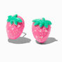 Glitter Pink Strawberry Stud Earrings,