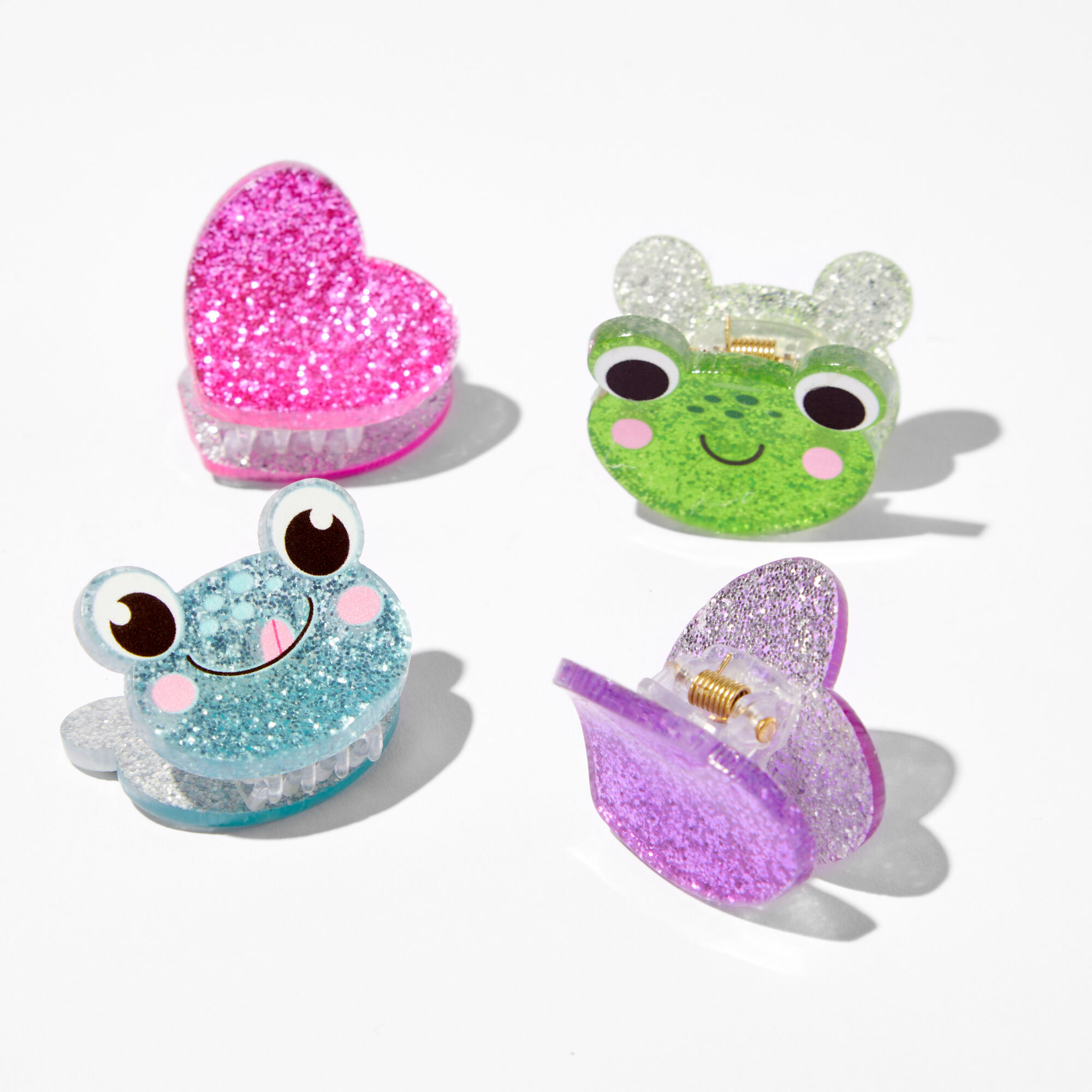 Claire's Club Glitter Frog Hair Claws (4 Pack),