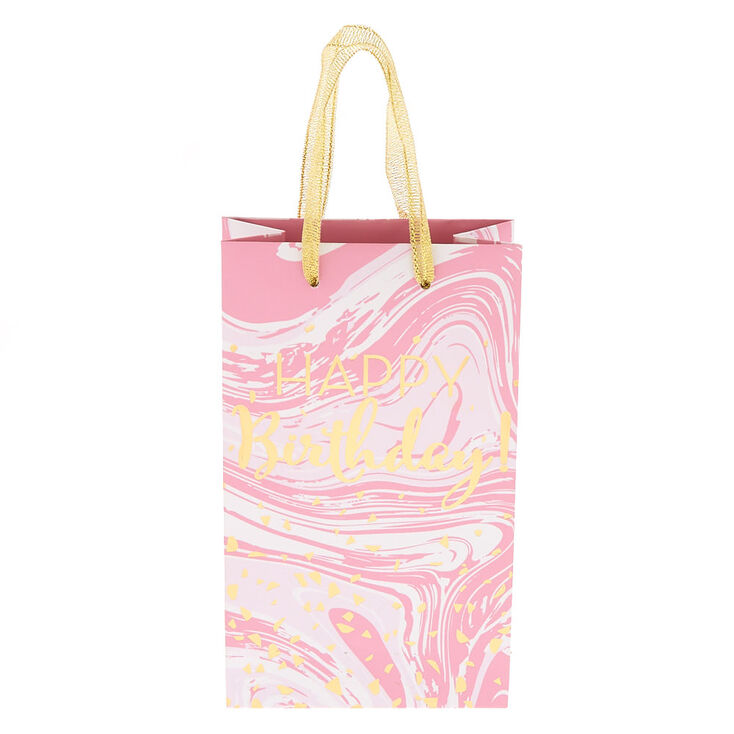 Small Speckled Marble Gift Bag - Pink,
