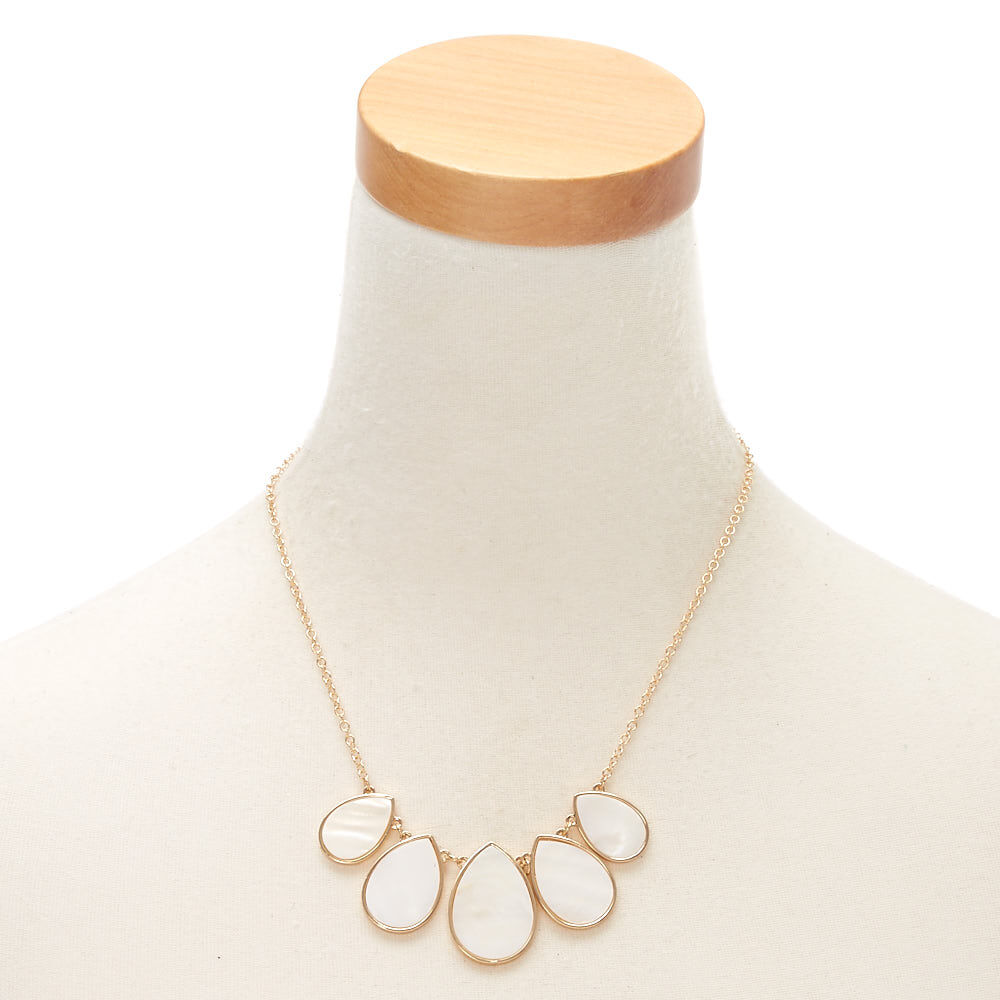 Gold Shell Teardrop Jewellery Set - White, 2 Pack,