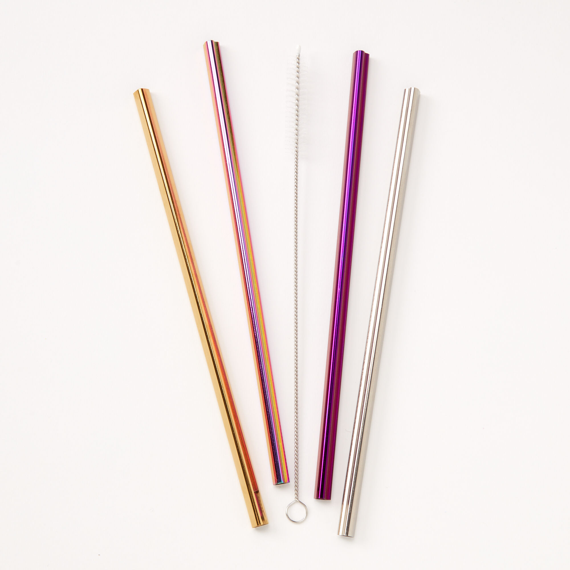 Pailles en acier inoxydable en forme de cœur - Lot de 4,