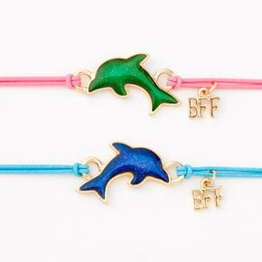 Bracelets d&rsquo;humeur en cordon r&eacute;glable dauphin Best Friends - Lot de 2,