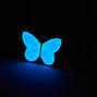 Silver Glow In The Dark Butterfly Ring - Blue,