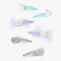 Claire&#39;s Club Glitter Tulle Bow Snap Hair Clips - 6 Pack,