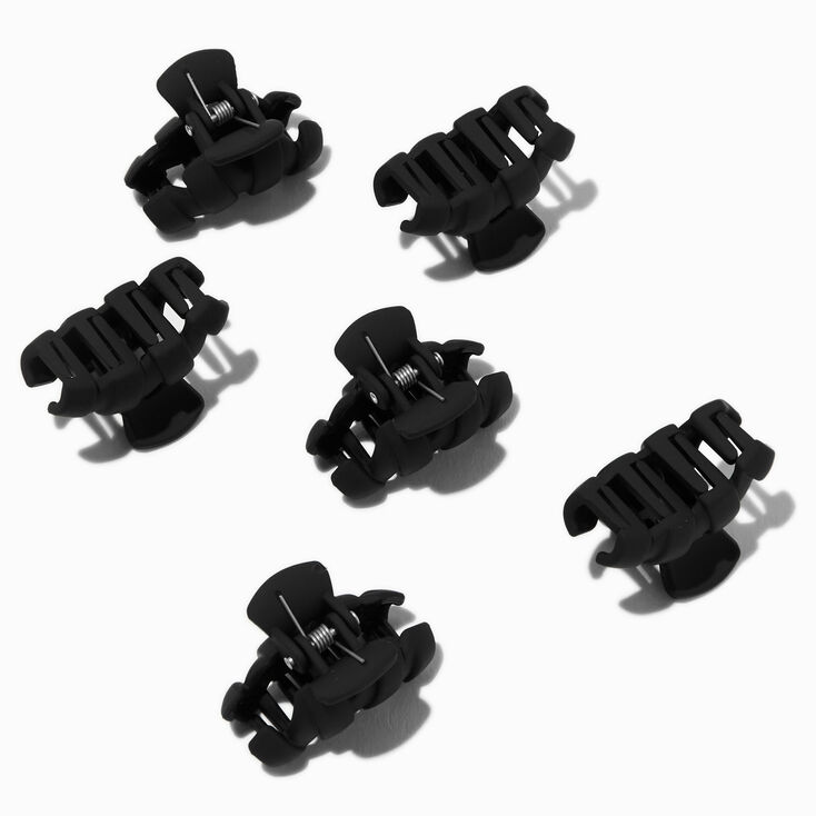 Black Zig Zag Athletic Hair Claws - 6 Pack,